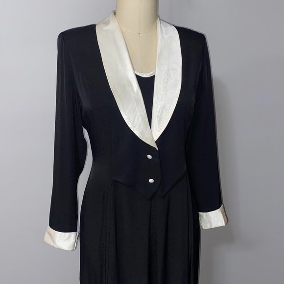 Authentic Original Vintage Style Pants - 📦SOLD📦 Vintage Tuxedo Jumpsuit with Palazzo Pants